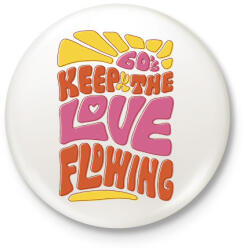 printfashion Retro - szerelem 60-as évek - Kitűző, hűtőmágnes - Fehér (5715625)