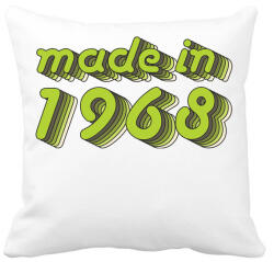 printfashion made-in-1968-green-grey - Párnahuzat, Díszpárnahuzat - Fehér (484068)