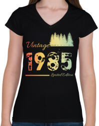 printfashion 1985 - Női V-nyakú póló - Fekete (12616106)