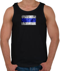 printfashion Kéksáv minimál - Férfi atléta - Fekete (6082025)