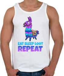 printfashion Eat Sleep Loot Repeat - Férfi atléta - Fehér (1954975)