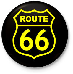 printfashion route 66 - Kitűző, hűtőmágnes - Fekete (11594742)