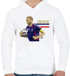 printfashion Zidane - Férfi kapucnis pulóver - Fehér (16841666)