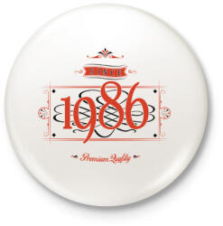 printfashion since-1986-red-black - Kitűző, hűtőmágnes - Fehér (3076532)