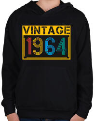 printfashion 1964 - Gyerek kapucnis pulóver - Fekete (13121273)