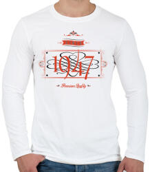 printfashion since-1947-red-black - Férfi hosszú ujjú póló - Fehér (525503)