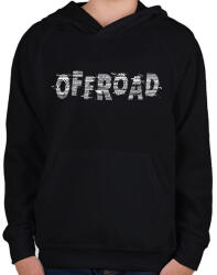 printfashion Offroad nyomok - Gyerek kapucnis pulóver - Fekete (13761628)