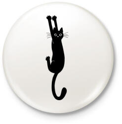 printfashion Black cat - Kitűző, hűtőmágnes - Fehér (3088357)