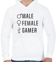 printfashion Male-Female-Gamer - Férfi kapucnis pulóver - Fehér (1695188)
