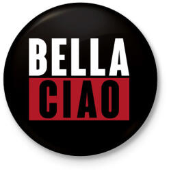 printfashion BELLA CIAO - fehér-piros - Kitűző, hűtőmágnes - Fekete (5354985)