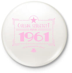 printfashion csillag-1961-pink - Kitűző, hűtőmágnes - Fehér (3076636)