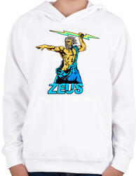 printfashion Zeusz a görög főisten - Gyerek kapucnis pulóver - Fehér (4339829)