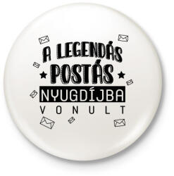 printfashion Nyugdíjba vonult - Postás - Kitűző, hűtőmágnes - Fehér (9013099)