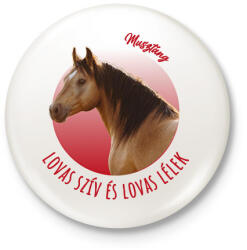 printfashion Lovas szív - Musztáng - Kitűző, hűtőmágnes - Fehér (7190263)