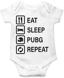 printfashion Eat Sleep PUBG Repeat - Fekete - Baba Body - Fehér (1552074)
