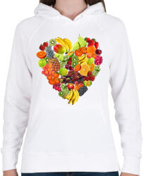 printfashion Gyümölcs-szív - Női kapucnis pulóver - Fehér (10696344)