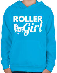 printfashion Roller girl - Gyerek kapucnis pulóver - Azúrkék (2566996)