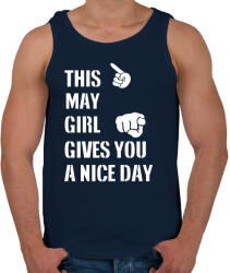 printfashion Ez a májusi csaj szép napot kíván neked - Férfi atléta - Sötétkék (1402876)