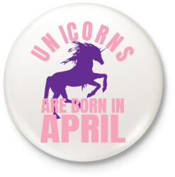printfashion Unikornisok áprilisban születtek - Kitűző, hűtőmágnes - Fehér (3079460)