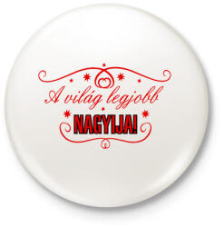 printfashion Legjobb Nagyi - Kitűző, hűtőmágnes - Fehér (3077637)