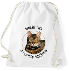 printfashion Bengáli cica - Legjobb barát - Sportzsák, Tornazsák - Fehér (7168856)