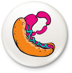 printfashion Hot Dog - Kitűző, hűtőmágnes - Fehér (3080563)
