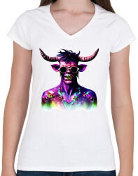 printfashion Minotaurusz_Zombi_1 - Női V-nyakú póló - Fehér (14077233)