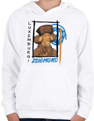 printfashion Luxemburgi Zsigmond - Gyerek kapucnis pulóver - Fehér (9942842)
