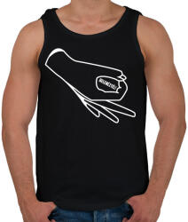 printfashion Belenéztél! - Férfi atléta - Fekete (583610)