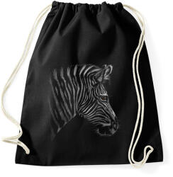 printfashion Zebra portré - Sportzsák, Tornazsák - Fekete (5028017)