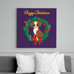 printfashion Doggy Christmas - Vászonkép - Lila (14524076)