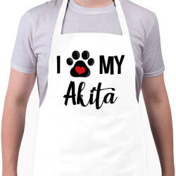 printfashion I love my Akita! - Kötény - Fehér (4916130)
