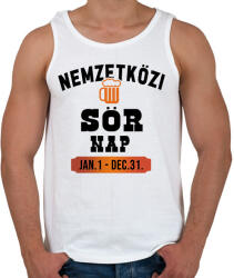 printfashion Nemzetközi sörnap - Fekete - Férfi atléta - Fehér (1580656)