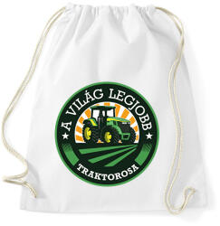 printfashion A világ legjobb traktorosa - Zöld - Sportzsák, Tornazsák - Fehér (6594538)