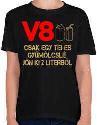 printfashion V8 benzin - Gyerek póló - Fekete (1200546)