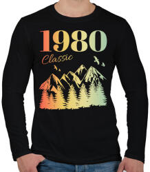 printfashion 1980 - Férfi hosszú ujjú póló - Fekete (12717535)