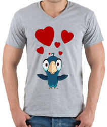 printfashion birdie - Férfi V-nyakú póló - Sport szürke (344760)