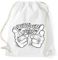 printfashion Pew pew pew csak úgy - Sportzsák, Tornazsák - Fehér (11118135)