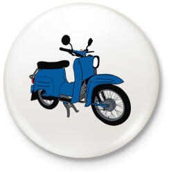 printfashion Simson Schwalbe - Kitűző, hűtőmágnes - Fehér (7321008)
