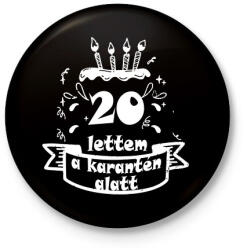 printfashion 20 lettem - Kitűző, hűtőmágnes - Fekete (3102304)