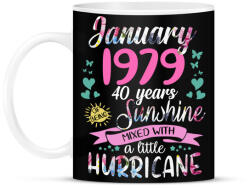 printfashion Birthday january 1979 sunshine mixed hurricane - Bögre - Fekete (1169212)