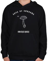 printfashion SONSOFSHROOMS - Gyerek kapucnis pulóver - Fekete (11436129)