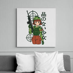 printfashion Anime katona - Vászonkép - Fehér (8465706)