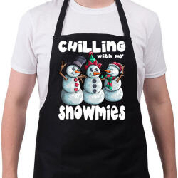 printfashion Chillin with snowmiees - Kötény - Fekete (4931627)