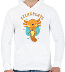 printfashion Relaxolotl - Férfi kapucnis pulóver - Fehér (10876969)