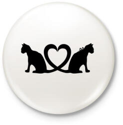 printfashion Cica imádat - Kitűző, hűtőmágnes - Fehér (3075365)