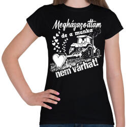 printfashion Megházasodtam de a munka nem várhat - Női póló - Fekete (16489735)