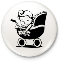 printfashion Retro baby - Kitűző, hűtőmágnes - Fehér (5199654)