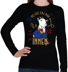 printfashion Me-eee-enj innen pls - Női hosszú ujjú póló - Fekete (11619399)