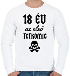 printfashion 18 év az első tetkómig - Férfi pulóver - Fehér (2769545)